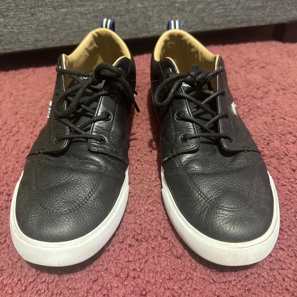 Lacoste Bayliss 119 1 U Men's Black Leather Lace-Up Sneakers US 11.5 EU 45